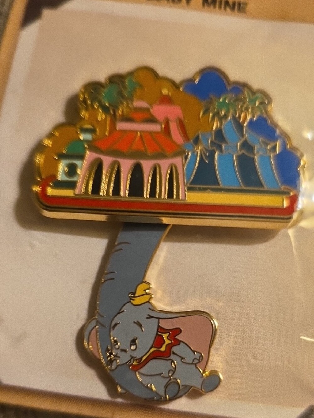 Vintage Disney Limited Edition Dumbo Enamel Pin with Colorful Carousel Design - Picture 4 of 4